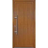 Portes d'entrée Exklusiv modèle 01, intérieur: blanc, extérieur: golden oak largeur: 88cm, hauteur: 200cm, sens d'ouverture: tirant gauche