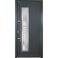 Portes d'entrée Exklusiv modèle 53, intérieur: titan, extérieur: titan largeur: 88cm, hauteur: 208cm, sens d'ouverture: tirant gauche