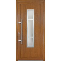 Portes d'entrée Exklusiv modèle 87, intérieur: blanc, extérieur: golden oak largeur: 108cm, hauteur: 208cm, sens d'ouverture: tirant gauche