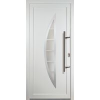 Meeth – Porte d'entrée PVC 108cm x 200cm – Intérieur blanc, extérieur blanc – Isolation thermique 1,6 Ud – 3 points de verrouillage WINKHAUS