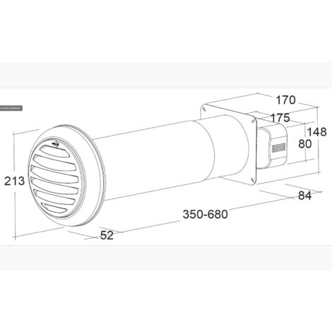 Abluftset 150 Mm Komplett – Mauerkasten Edelstahl Mit Rückstauklappe, Teleskop, Flex-Schlauch, Für Dunstabzug