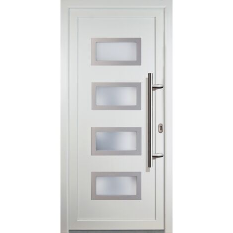 Puertas de casa clásico modelo 92, dentro: blanco, fuera: blanco ancho: 108cm, altura: 208cm chapa derecha