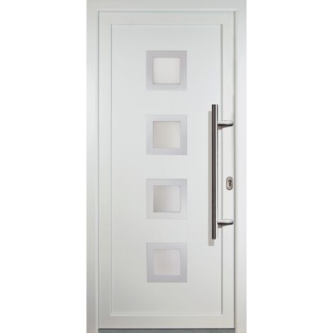 Puertas de casa clásico modelo 84, dentro: blanco, fuera: blanco ancho: 108cm, altura: 208cm chapa derecha