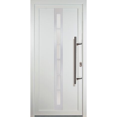 Porte d'ingresso classico PVC modello 38 dentro/al di fuori: bianco,  larghezza: 98cm, altezza: 200cm