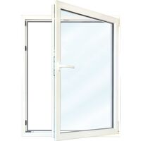 Uw 0,86 FINESTRA PVC, ad anta ribalta, larghezza 100 cm, altezza 60 cm, triplo vetro, bianco/bianco, destra, dimensioni varie