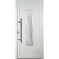 Porte d'ingresso classico PVC modello 32 dentro/al di fuori: bianco, larghezza: 108cm, altezza: 208cm, senso di aperatura sinistra