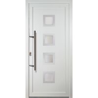 Porte d'ingresso classico PVC modello 84 dentro/al di fuori: bianco, larghezza: 88cm, altezza: 208cm, senso di aperatura sinistra