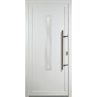 Porte d'ingresso classico PVC modello 70 dentro/al di fuori: bianco, larghezza: 108cm, altezza: 208cm, senso di aperatura destra
