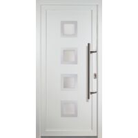 Porte d'ingresso PVC JM SIGNUM ESCLUSIVO, mod. 84, dentro/al di fuori: bianco, larghezza: 98cm, altezza: 208cm, senso di aperatura destra