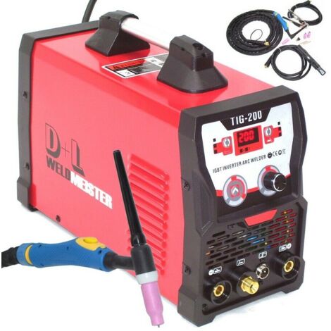 SCHWEIßGERÄT WIG 200 DC HF IGBT WIG INVERTER MMA E-HAND 13960 200A Elektroden