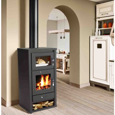 Kaminofen 11.3kW Backfach + Herdplatte Kachelofen Heizofen Ofen Kamin Holzofen EEK A 56314