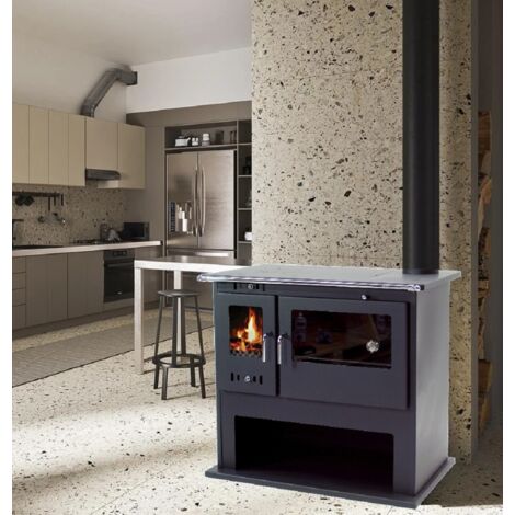 Holzherd 10.5kW Küchenofen mit Herdplatte Backfach Heizofen Holzofen EEK A 56309