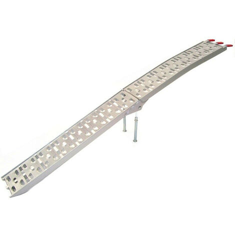 1 x ALU Rampe mit Stütze Auffahrrampe 340 kg Verladerampe 06068 Klappbar faltbar