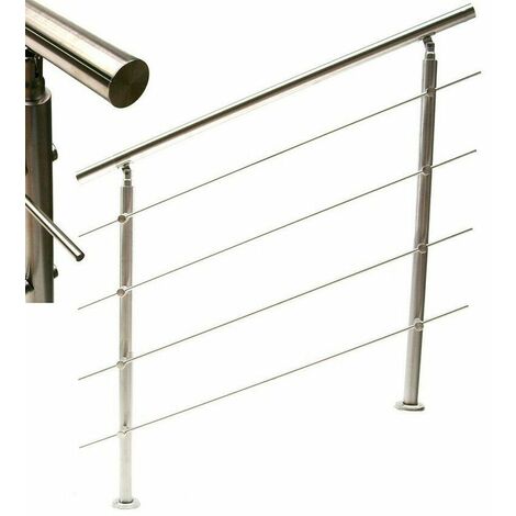 Edelstahl Treppengeländer 80 Handlauf Geländer Balkongeländer 4 Querstäbe 57203