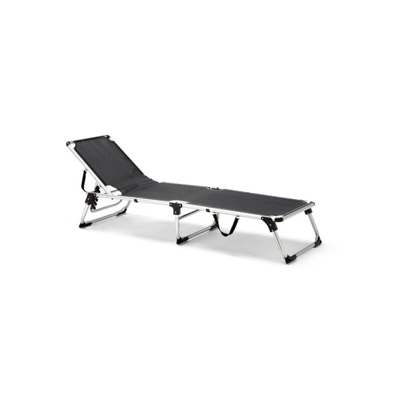 Cama Plegable Multipo Playa, 190x60x30 cm, Negro