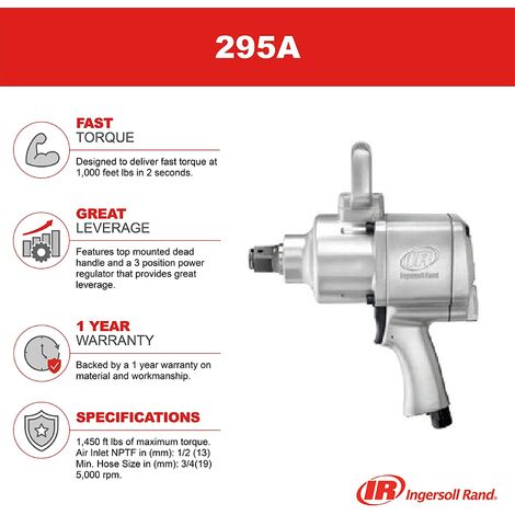 LLAVE DE IMPACTO 1 PULG TIPO PISTOLA INGERSOLL RAND 295A