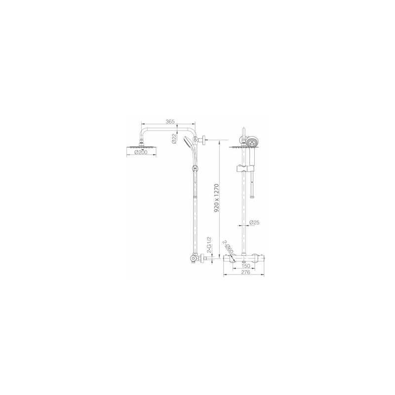 Barra de ducha termostática redonda cromo Serie Ebro – VALAZ – Fabricación  y comercialización de grifería