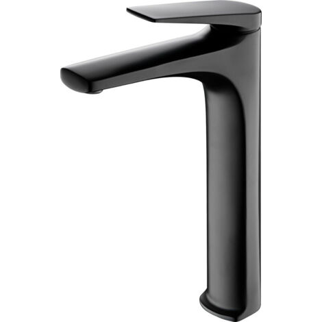 Mice - Grifo monomando con caño alto para lavabo fabricado en latón - Griferia Alta de lavabo Color Negro Mate (1/3)
