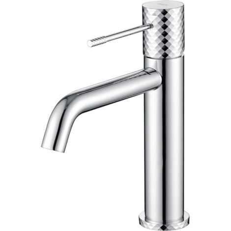 Mice - Grifo monomando para lavabo con tecnología Apertura en Frio para ahorrar energia de latón Griferia de Baño para agua fria y caliente Cromo (1/4)