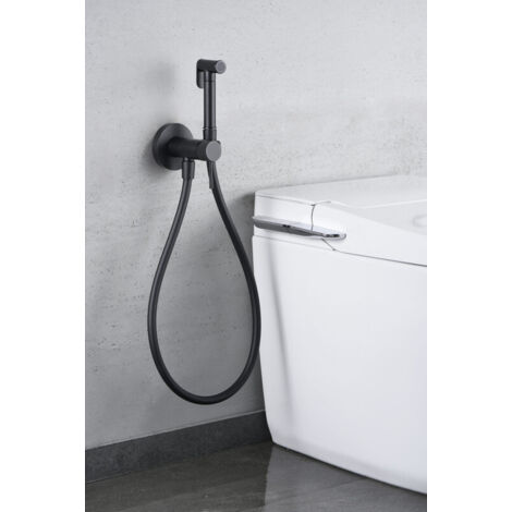 Mice - Grifo Monomando de Bidet Empotrado - Ducha Higienica empotrado - Grifo intimo de baño de bide para agua caliente/Frio Color Negro Mate (1/3)
