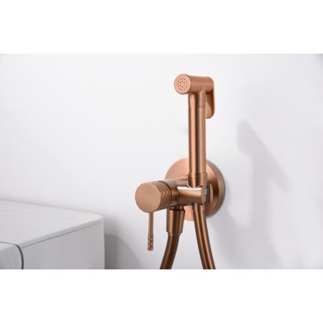 Mice - Grifería monomando empotrada para bidé hecha de latón -Ducha higiénica empotrada y monomando Grifo bidet empotrado Oro Rosa Cepillado