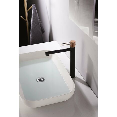 Grifo para lavabo ART de caño alto blanco mate marca IMEX