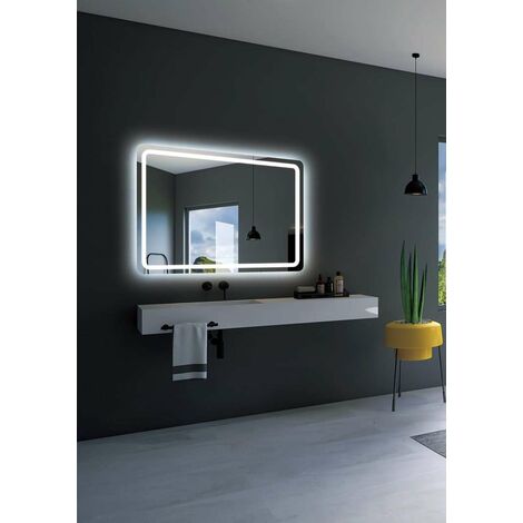 Espejos retroiluminado Espejo de Baño con Iluminación LED - Espejo de Pared  para Baño Dormitorio Maquillaje con Luz - SERIE ITALIA -ITAL007/60