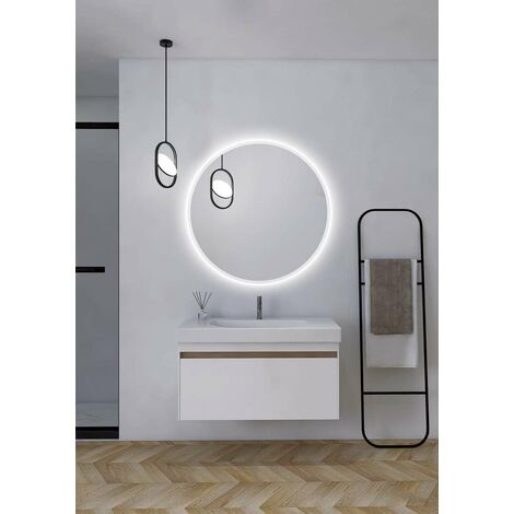 Espejos retroiluminado Redondo led Espejo de Baño con Iluminación LED - Luz  Espejo de Pared para Baño BELG003/50 (50CM)