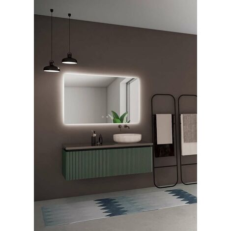 Espejos retroiluminado con luz- Espejo de Baño con Iluminación LED - Luz  Espejo de Pared para Baño Dormitorio Maquillaje 120x80CM