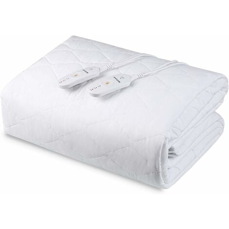 Elektrisches Wärme Unter Bett waschbare Woll Decke 2 Personen Heiz Matte beige 