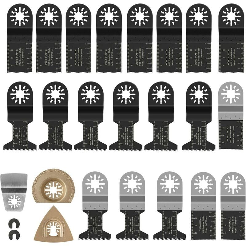 PEDY 23 piezas juego de hojas de sierra hojas mixtas multiherramienta accesorios de herramientas oscilantes para Fein Multimaster, Milwaukee, Einhell