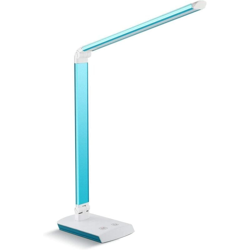 10W LED Lámpara de Escritorio Lámpara de Mesa Lámpara de Mesa Regulable Lámpara de Oficina Giratoria Lámpara de Lectura Lámpara de Libro Lámpara de Trabajo 60 LED (Azul)