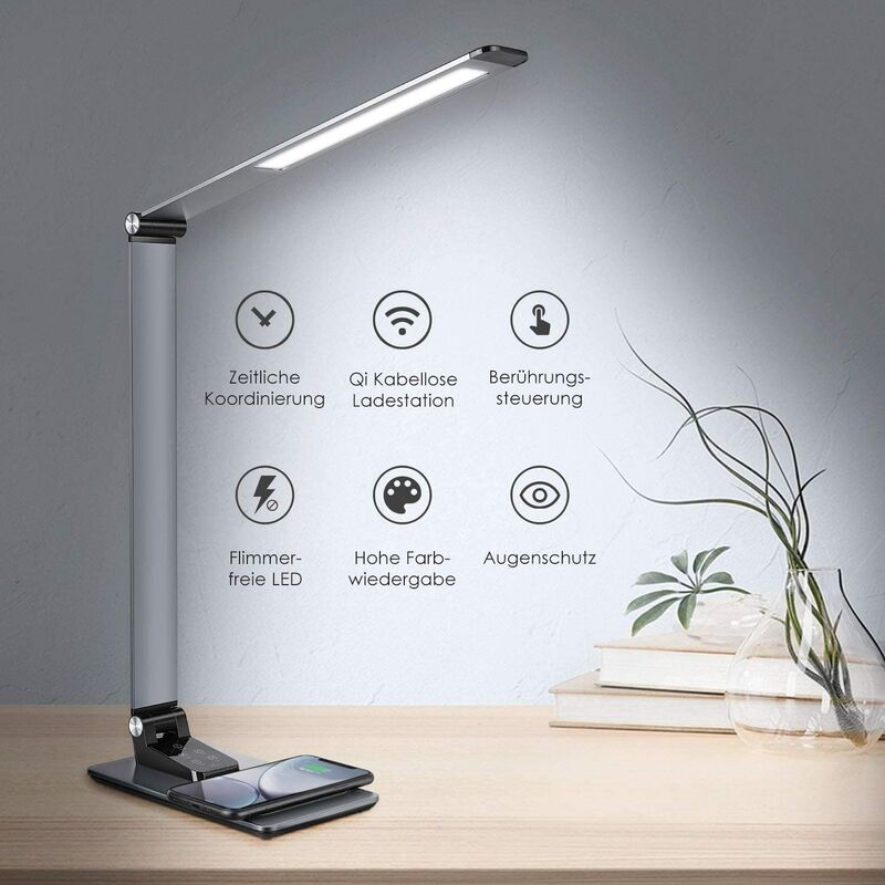 Lámpara de Mesa,Lámpara de Oficina para Leer,Estudiar,Relajamiento… Lámparas de Mesa USB Regulable Lacmisc Lámpara Escritorio LED 04-B 5 Modos,10 Niveles de Brillo,Temporizador de 30/60min 