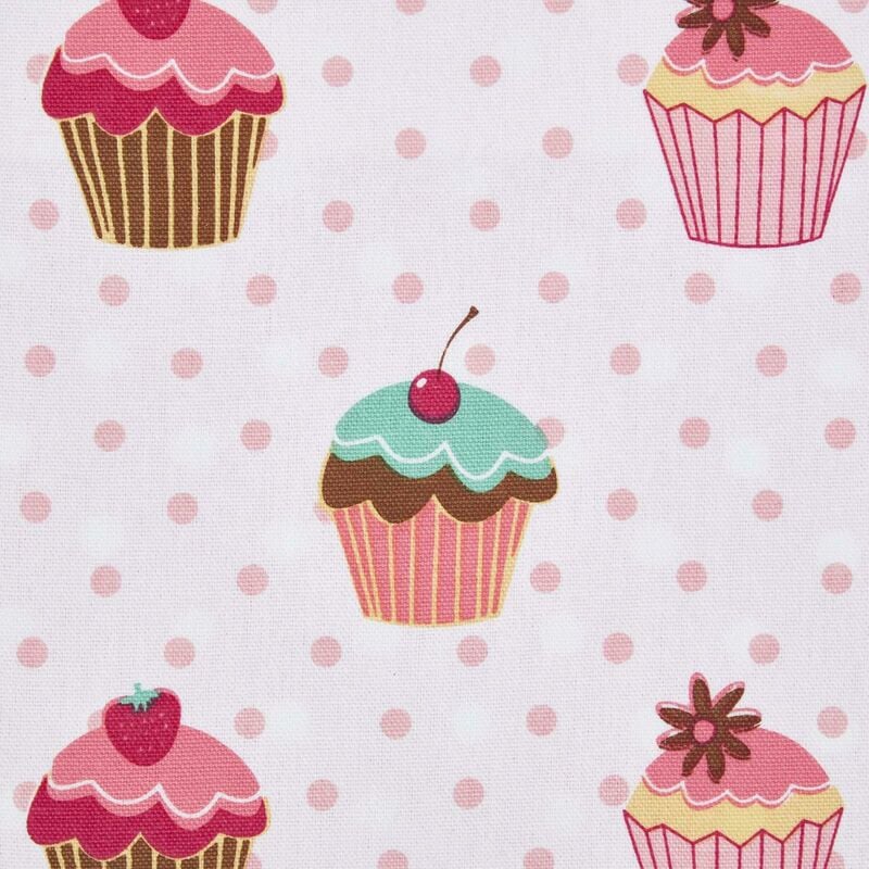 HOMESCAPES Pure Cotton Cupcake Fabric 150cm Wide