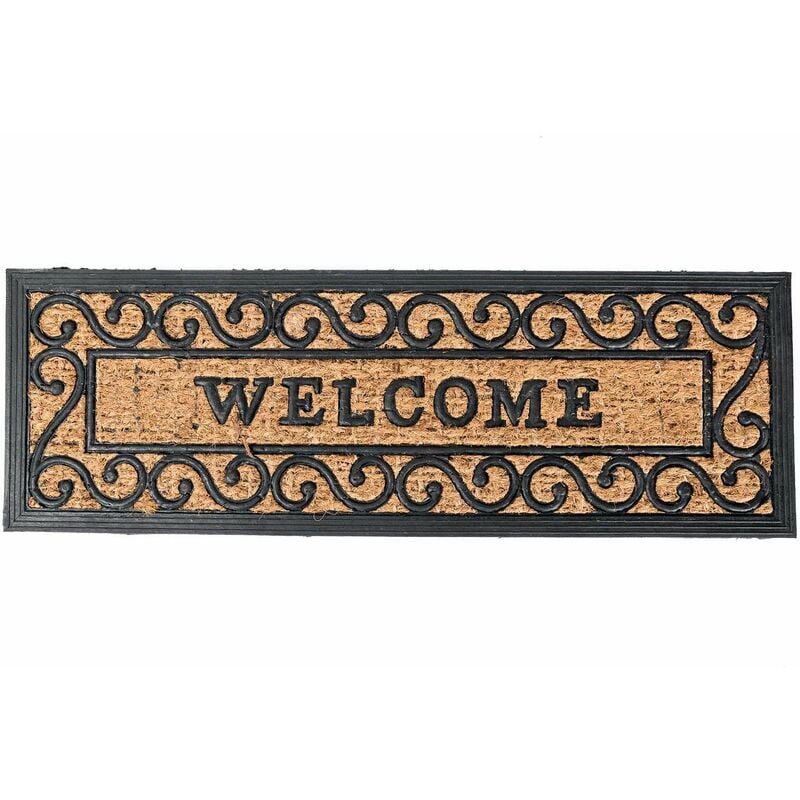 HOMESCAPES Welcome Rubber and Coir Doormat
