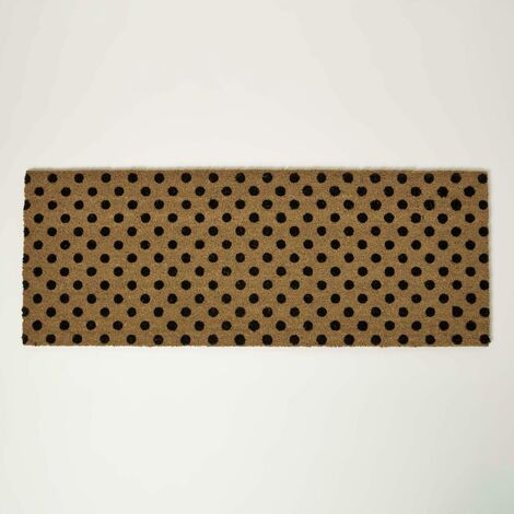 HOMESCAPES Spotted Coir Double Door Mat Runner 120 x 45 cm