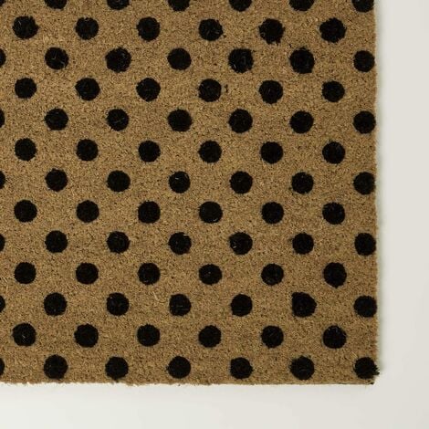 HOMESCAPES Spotted Coir Double Door Mat Runner 120 x 45 cm