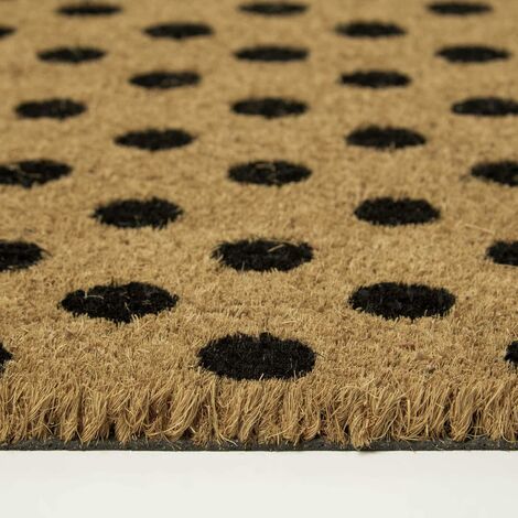 HOMESCAPES Spotted Coir Double Door Mat Runner 120 x 45 cm