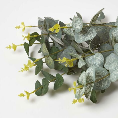 HOMESCAPES Artificial Eucalyptus Single Stem Set of 3, 68cm
