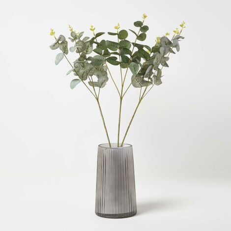 HOMESCAPES Artificial Eucalyptus Single Stem Set of 3, 68cm