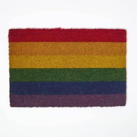 HOMESCAPES Coir Doormat Rainbow Pride Flag, 40 x 60 cm (1/4)