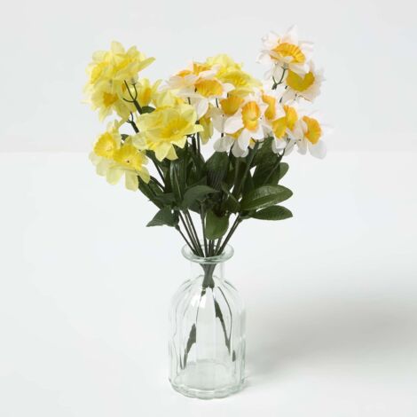 HOMESCAPES Set of 2 Yellow and White Daffodil Spray Single Stems (1/5)
