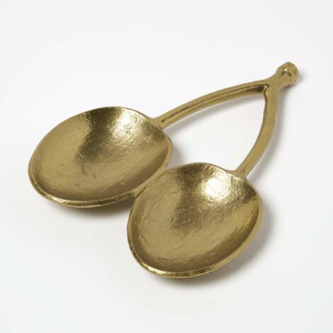 HOMESCAPES Gold Decorative Aluminium Cherry Trinket Tray (1/5)