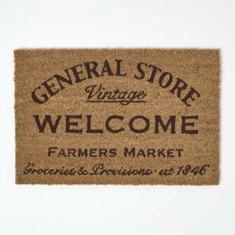 HOMESCAPES General Store Non-Slip Coir Doormat (1/4)