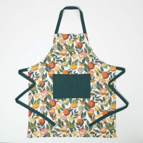 HOMESCAPES Citrus 100% Cotton Apron (1/5)