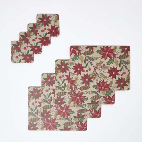 Homescapes roze placemats in een set van 4, 40 cm - 4x ronde gevlochten