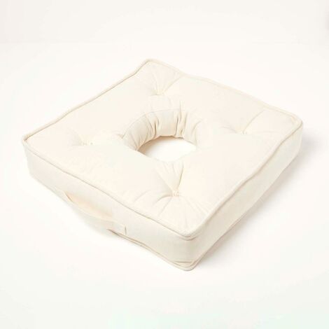 HOMESCAPES Cream Pressure Relief Armchair Booster Cushion
