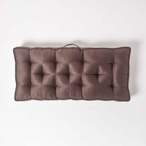 Booster Cushion Seater Cushion HOMESCAPES Chocolate Faux Suede