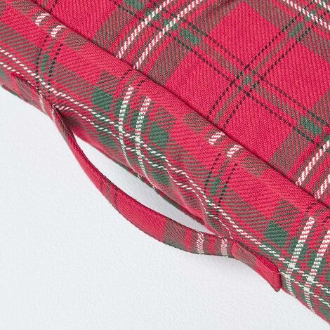 HOMESCAPES Edward Tartan Cotton Armchair Booster Cushion