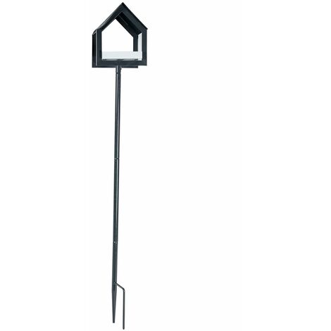 HOMESCAPES Black Standalone Metal Bird Table, 1.3m Tall (1/5)